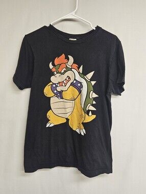Nintendo Bowser Super Mario Bay Island Vintage T-Shirt Medium Mens Black
